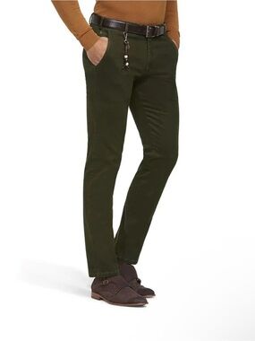 250$ Meyer Exclusive Navy Green Stretch Pants 40x34